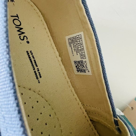 TOMS Alpargata "Faded Blue Canvas" Size 8.5 NWT - Picture 3 of 5